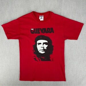 Vintage Che Guevara Shirt Adult SMALL T-Shirt Red Cuba Jerzees Tee 100% Cotton